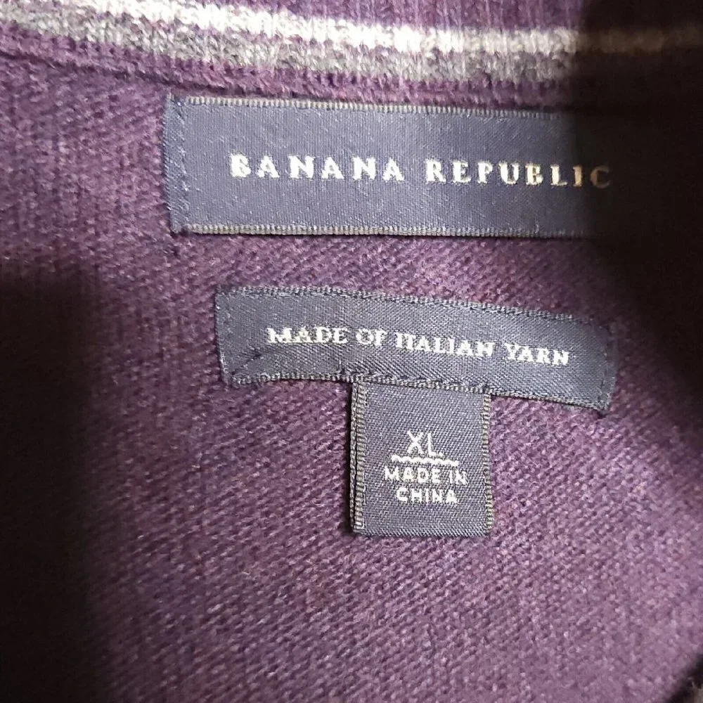 Banana Republic Mens Purple Italian Yarn Wool Blend Sweater XL